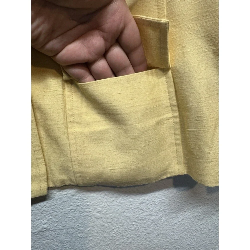 Vintage Oscar De La Renta Women's Size 8 Button Up Yellow Blazer Jacket Lined